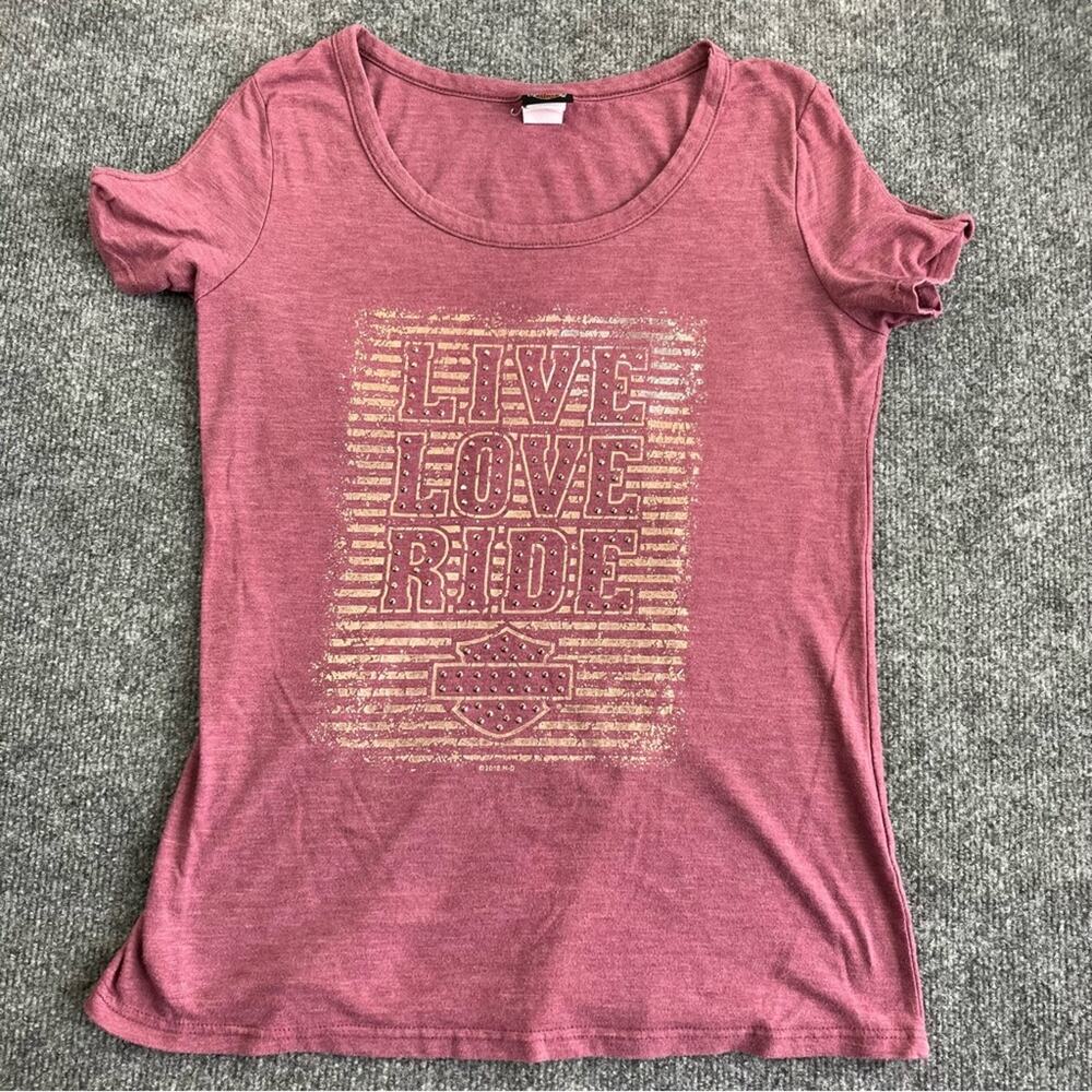 Harley Davidson Live Love Ride Tee Puerto Rico USA Made Vintage tee maroon M